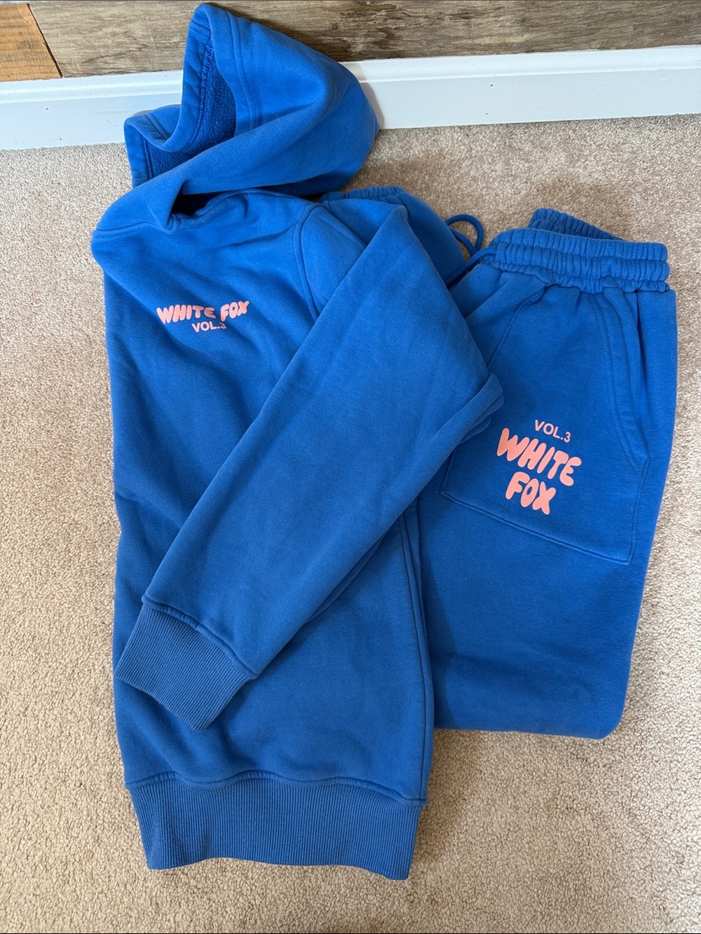 White Fox hooded sweat Set